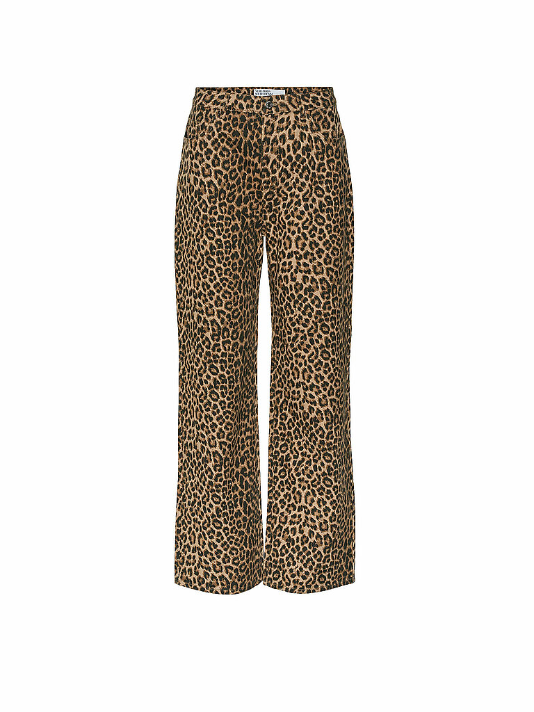 Vero Moda Jeans Taille Haute Tessa Wide Stretch Silver Mink / Leopard 25 Femme